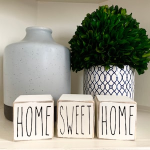 Handcrafted wood block home decor | HOME SWEET HOME | Hand Painted | Solid Wood