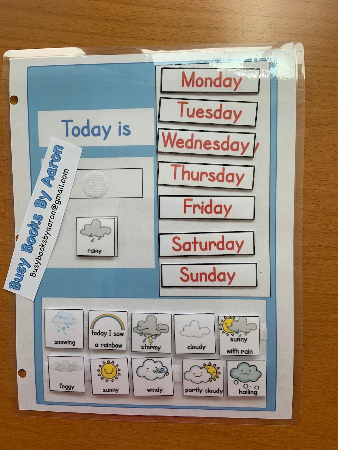 Busy Visuals Visual Schedule Busy Book Printable Activity: Today Is - Etsy