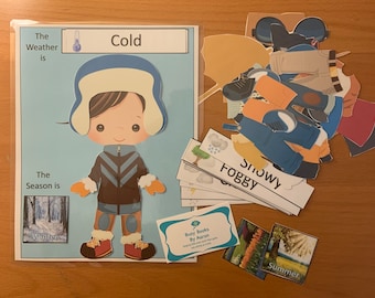 Printable Busy Book Activity: Boy Weather Dress Up Activity