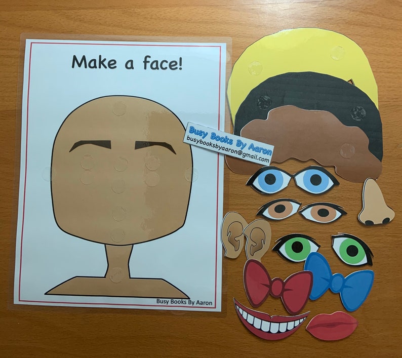 Printable Busy Book Activity: Make a face | Etsy