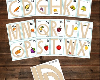 Handwriting Without Tears inspired uppercase flashcards and full page- Printable