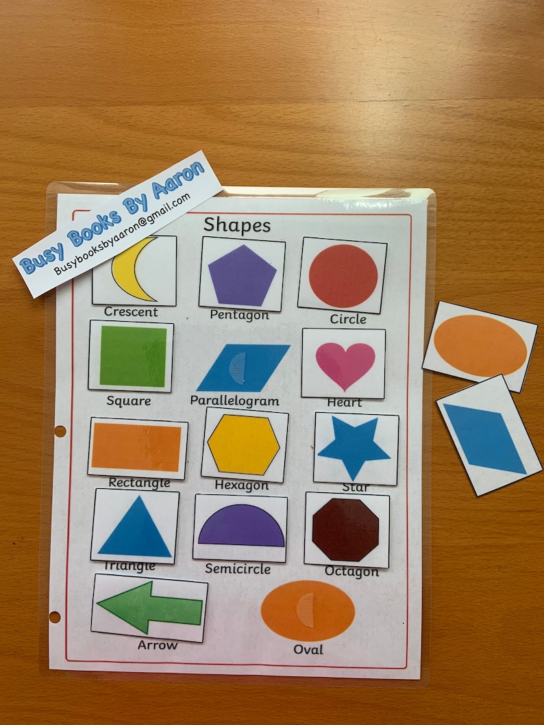 Busy Book Printable Activity: Shapes - Etsy UK