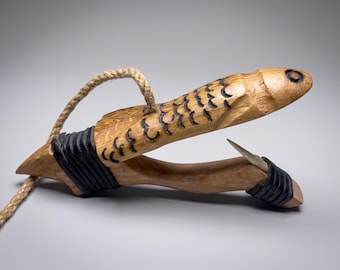 Northwest Coast Totem Halibut Hook, Fish Design Rustic Reproduction #2