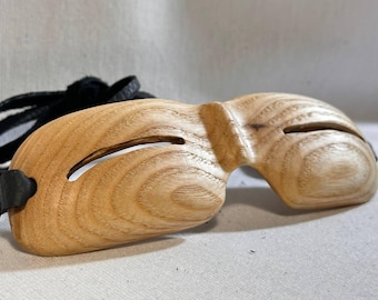 Inuit snow goggles, Alaskan replica wooden goggles, Eskimo Mask
