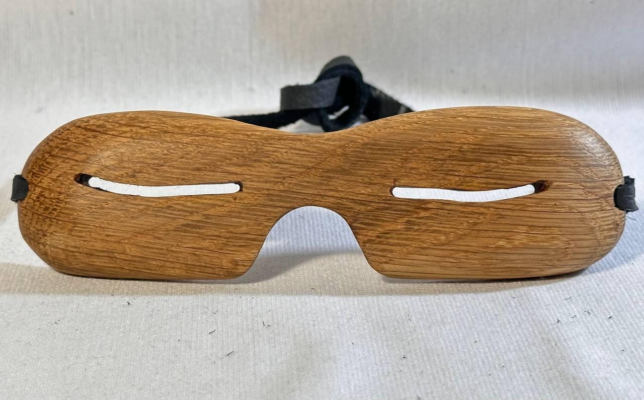 Inuit Snow Goggles, Yupik Replica Wooden Goggles With Curved Eye Slits -  Etsy Israel
