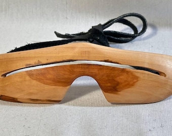 Eskimo snow goggles, Inuit Alaskan replica wooden goggles, Inuit Mask