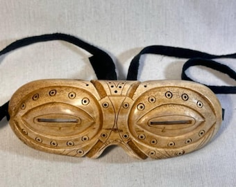 Inuit snow goggles, Yupik replica big size goggles, Inuit Sunglasses, Eskimo Mask