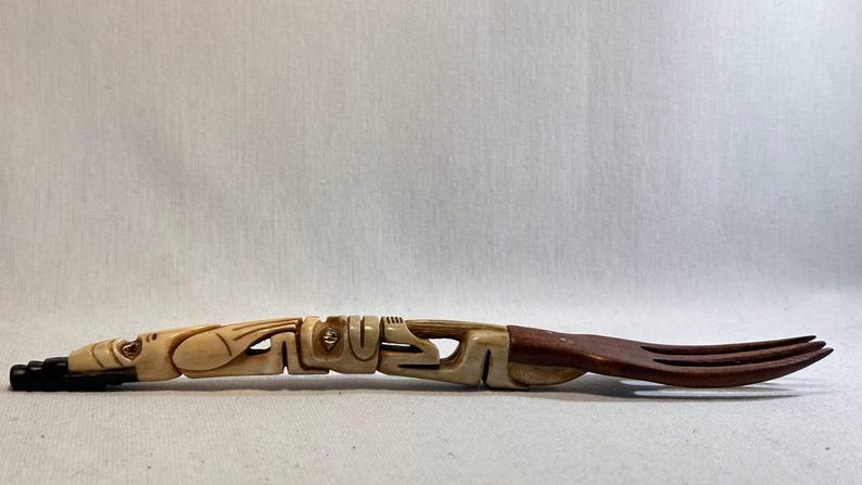 Inuit Ritual Objects Inuit Fork, Native Americans Raven and Shaman Ritual Ceremonial Tool ...