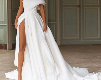 sexy white reception dress