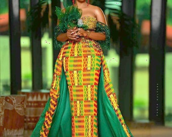 ghanaian kente wedding dress