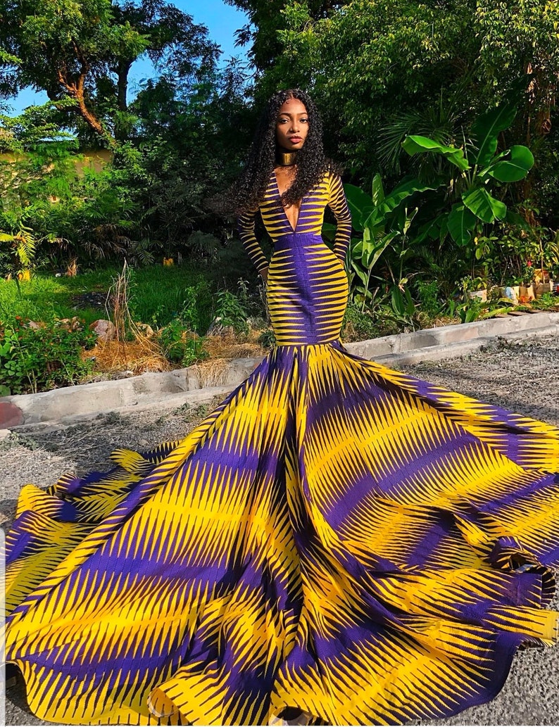 African print prom dress Floor length mermaid dress Ankara Etsy