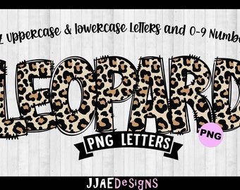 Leopard PNG Letters, Sublimation Alphabet Bundle, bulletin board letters png school font Doodle Alphabet png, Leopard Doodle Letters png
