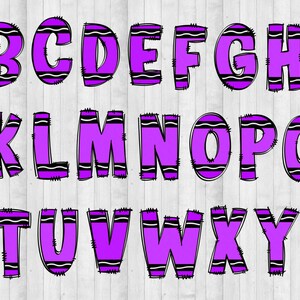 Crayon PNG Letters Sublimation, Alphabet Bundle, Crayon png school font, Bulletin Board Letters Alphabet, Back to School Doodle Letters png image 8