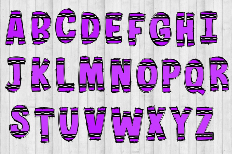 Crayon PNG Letters Sublimation, Alphabet Bundle, Crayon png school font, Bulletin Board Letters Alphabet, Back to School Doodle Letters png image 8