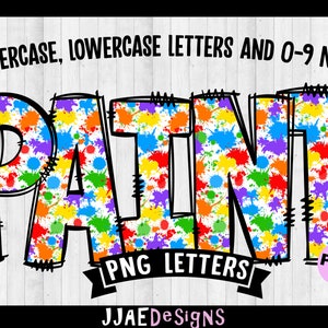 Letras de Doodle de pintura, Pacote de alfabeto de sublimação de Doodle colorido, png colorido, Doodle de alfabeto, Letras de Doodle PNG, letras de quadro de avisos
