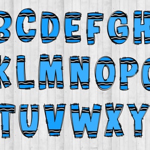 Crayon PNG Letters Sublimation, Alphabet Bundle, Crayon png school font, Bulletin Board Letters Alphabet, Back to School Doodle Letters png image 7