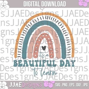 It's a Beautiful Day to Learn svg, leraar Svg, leraar citaat Svg, leraar shirt Svg, leraar leven Svg, terug naar school svg png dxf pdf