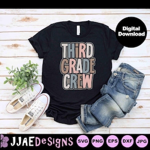 3rd Grade Teacher svg, Third Grade Crew svg, back to school svg, 3rd grade svg, third grade svg, eps, svg, dxf, png, jpg, INSTANT DOWNLOAD
