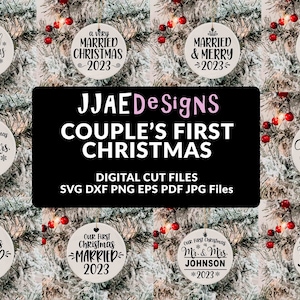 Couple 1st Christmas svg Bundle, first married christmas svg, couple christmas ornament svg, first christmas svg, newlywed christmas svg