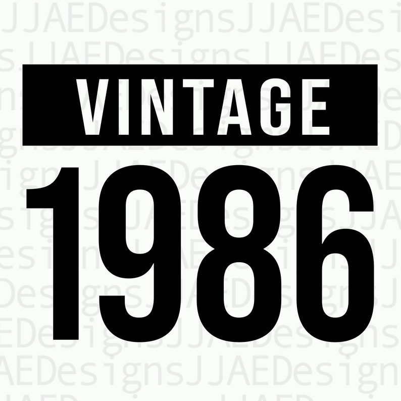 Download 1986 Birthday SVG Vintage 1986 SVG Clipart Vintage 1986 | Etsy