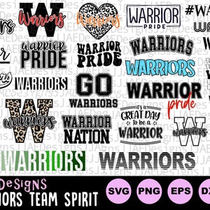 Warriors svg Bundle, warriors svg, warrior mascot svg, warrior school team svg, warriors shirt svg, eps, dxf, png, jpg, vinyl, cut file