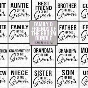 Famiglia dello sposo SVG, matrimonio SVG, appena sposati SVG, sposa SVG, sposo SVG, cartello matrimonio SVG, festa di matrimonio SVG, sposa SVG, png, eps, dxf