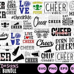 Cheerleader svg Bundle, Cheer svg, Cheerleader svg, Cheerleading svg, Cheer shirt svg, eps, dxf, pdf, png, jpg, cheer cut file for Cricut