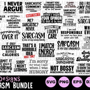 Sarcastic svg Bundle, Sarcasm svg Bundle, funny sarcastic quote svg | funny sayings svg | sarcastic svg, eps, dxf, png, jpg INSTANT DOWNLOAD