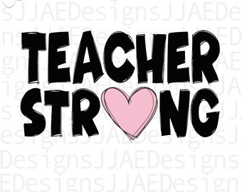 Teacher Strong Svg, Teacher Svg, Teacher Shirt Svg, virtual Teacher Life Svg, Back to School svg, Virtual Teacher Svg, Dxf Png Eps Jpg