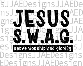 Jesús SWAG SVG, SVG cristiano, Escritura cristiana, Jesús SVG, Fe SVG, Dios SVG, DXF, PNG, EPS, JPG, archivos de corte, descarga instantánea