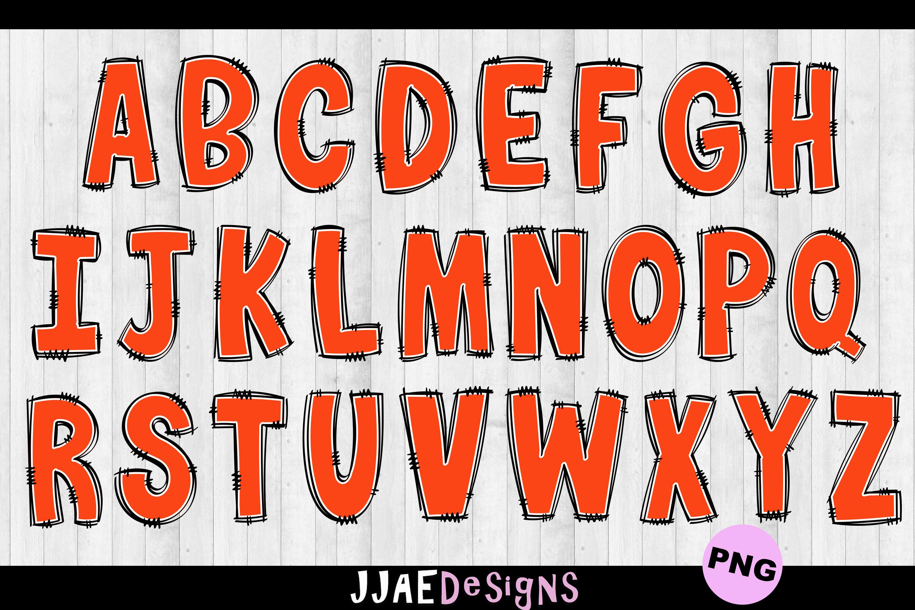 Orange PNG Letters, Doodle Orange Alphabet, PNG Doodle Letters Set PNG ...