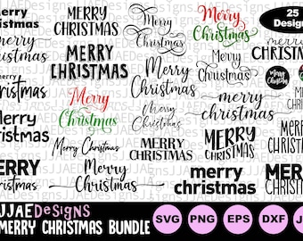 Merry Christmas SVG, christmas svg bundle, Merry Christmas svg, merry christmas Cut File for Cricut Silhouette, svg, dxf, pdf, png, eps, jpg