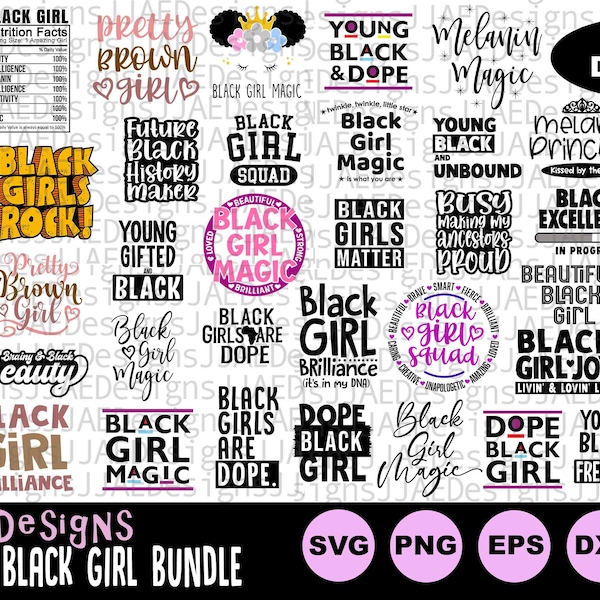 Black Girls svg Bundle | black girl svg | African American girl svg | black girl magic svg | black child black woman svg, eps, dxf, png, jpg