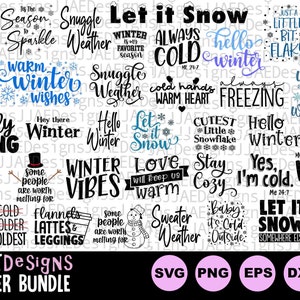 Winter SVG, Winter Svg Bundle, christmas svg, holiday svg, snowflake svg File for Cricut and Silhouette, cut file svg, dxf, png, eps, jpg