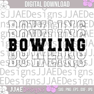 Bowling SVG | Arquivos de corte de boliche | arquivo svg de camisa de boliche para Silhouette Cricut, arquivo digital de boliche engraçado, arquivo de corte eps, dxf, pdf, png, jpg