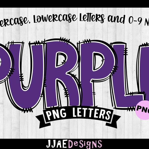 Purple PNG Letters, Doodle Purple Alphabet, PNG Doodle Letters Set PNG, Uppercase Alphabet, Purple Doodle Alphabet bulletin board letters