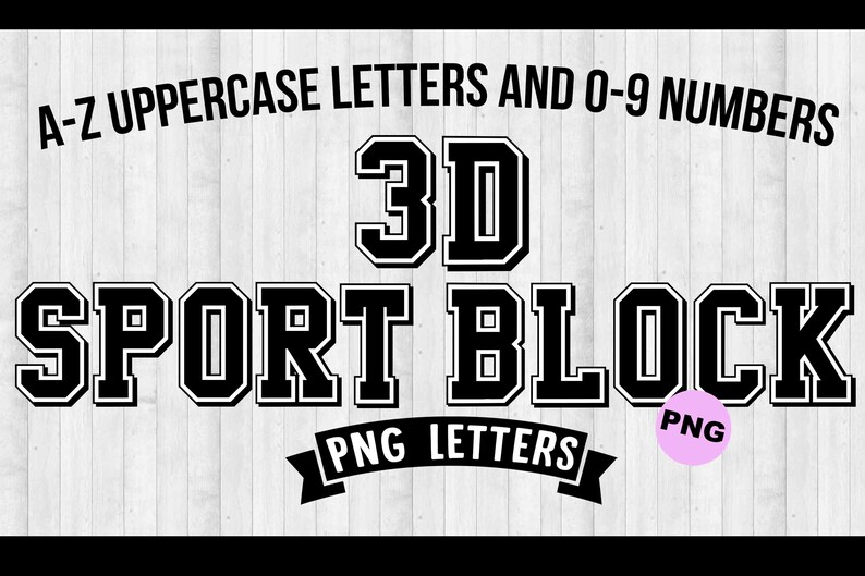 Varsity 3D Font Svg, Block Font Svg, College font, University font, Varsity Letters, Sports Font SVG, Varsity letters, Sports font PNG, SVG image 4