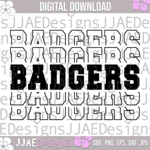 Badgers svg, school spirit shirts svg, badgers school mascot svg, badgers school team svg, badgers shirt svg, eps, dxf, png, jpg cut file