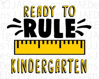 Listo para gobernar Kindergarten SVG / Escuela SVG / Regreso a la escuela SVG / Kindergarten SVG / Kinder SVG / EPS, DXF, PNG, JPG / DESCARGA INSTANTÁNEA