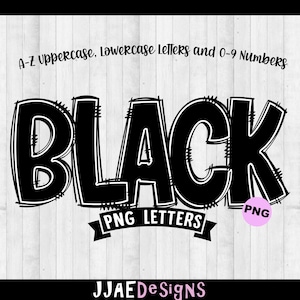 Lettere PNG nere, alfabeto nero Doodle, set di lettere PNG Doodle PNG, alfabeto maiuscolo, lettere della bacheca dell'alfabeto nero Doodle