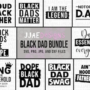Schwarz Dad Bundle svg | Vatertag svg | Geschenk für Papa | schwarzer Vater svg | afroamerikanischer Vater | eps, svg, dxf, png, jpg | SOFORTIGER DOWNLOAD