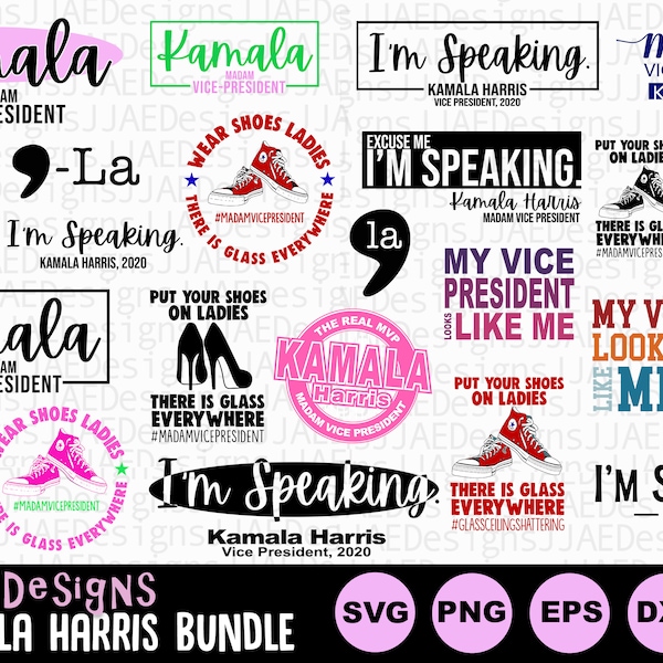 Kamala Harris svg bundle | I'm Speaking svg | vice president svg | black history svg | kamala svg | black woman svg, eps, svg, dxf, png, jpg