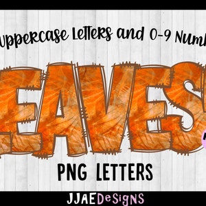 Bladeren png-letters, herfstsublimatiealfabetbundel, herfstschoollettertype hoofdletters, herfstletters, bladeren herfstseizoen school png