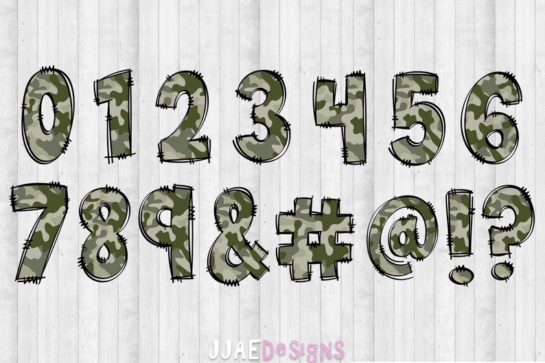 Camouflage PNG Letters, Sublimation Alphabet Bundle, bulletin board letters png school font Doodle Alphabet png, Camouflage Doodle Letters image 5