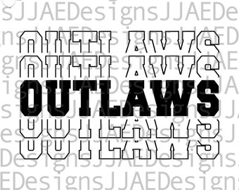 Outlaws svg, school spirit shirts svg, outlaws school mascot svg, outlaws school team svg, outlaws shirt svg, eps, dxf, png, jpg cut file