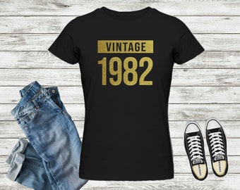 1982 verjaardag SVG | Vintage SVG-clipart uit 1982 | Vintage gesneden bestand uit 1982 voor Cricut | Vintage 1982 Vector Svg Jpg Eps Png Downloaden