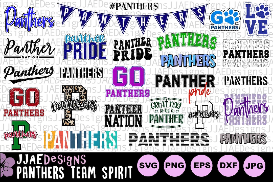 Panthers SVG Bundle, School Spirit Shirt Svg, Panther School Mascot Svg