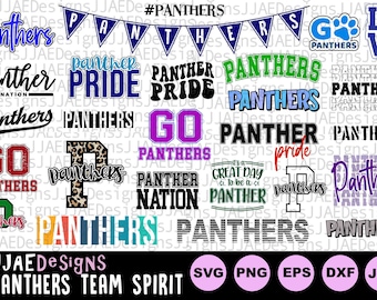 Panthers SVG Bundle, school spirit shirt svg, Panther school mascot svg, School Spirit Panther shirt svg, eps, dxf, png, jpg, vinyl cut file