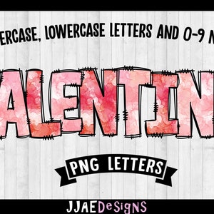 Valentine Watercolor Alphabet PNG letters, Doodle Letters PNG Letters, Valentine Alphabet Bundle, Alphabet Doodle Set Bulletin Board Letters