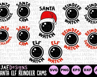 Santa Cam SVG, Christmas SVG Bundle, Elf Watch, Reindeer Watch Svg, Elf Watch Svg, Surveillance ornament, Svg for cricut, eps, png, jpg, svg